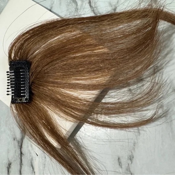 Natural Light Brown 100% Human hair Clip-In Bangs - Picture 6 of 8